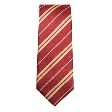 GIFTS FOR MEN Classic Mens Twin Tone Red College Woven Stripe Silk Necktie Tie